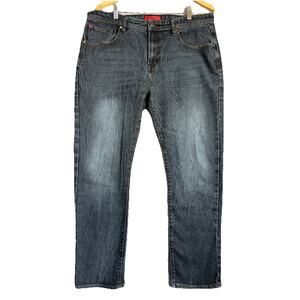 MBX Slim Fit Jeans Men 36x30 (36x29) Grey Dark Wash Cotton Blend Stretch Denim